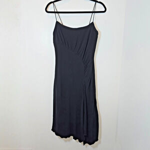 Maria Bianca Nero Black Bodycon Dress Sz L Sleeveless Ruched Party Cocktail Y2K